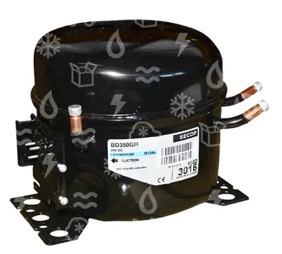 kompresor SECOP / DANFOSS BD350GH, R134a, 24 V DC, s elektroinstalací